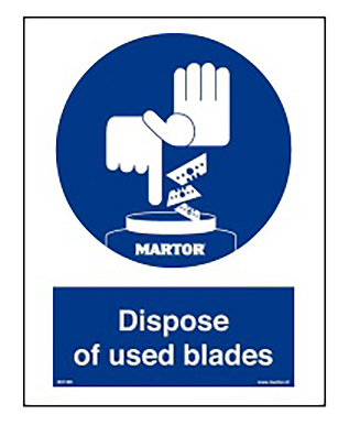 22523 Martor bord 'Dispose of used blades'